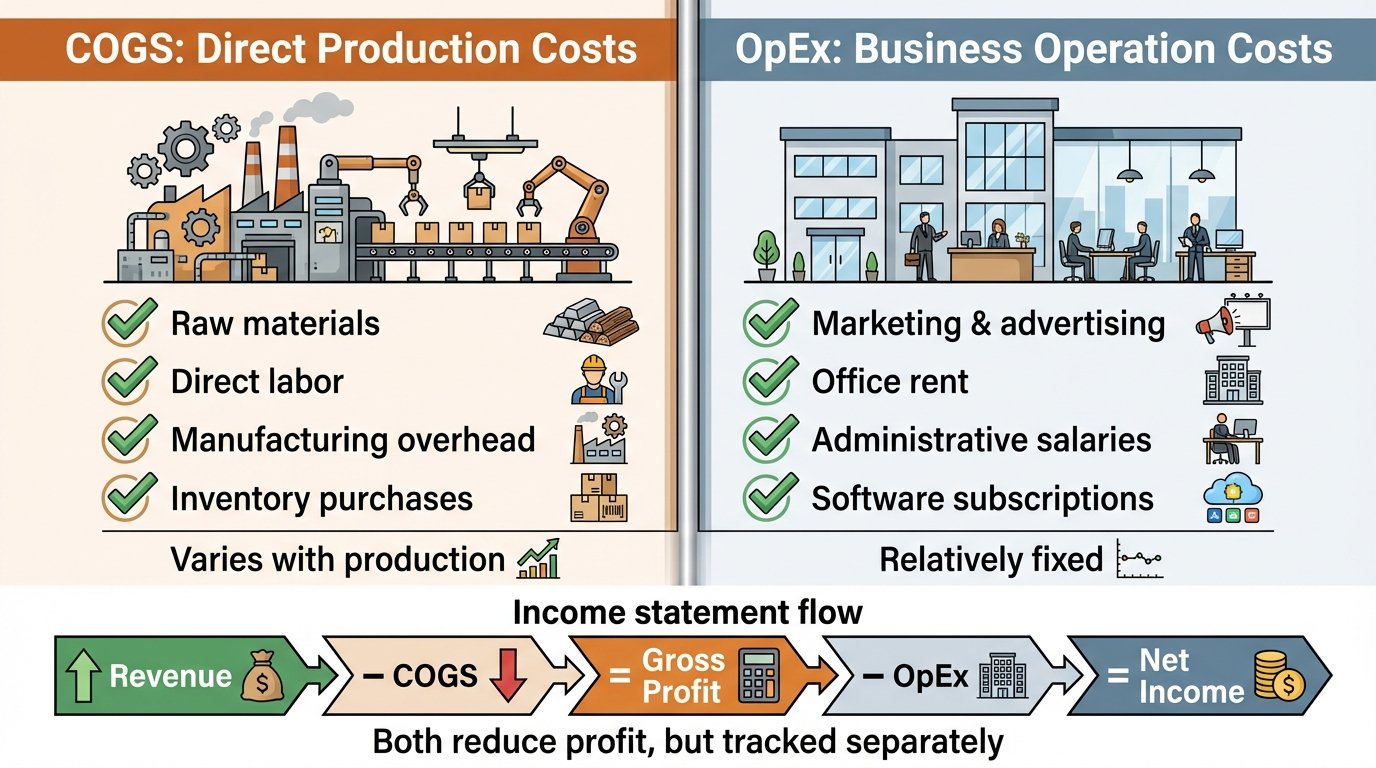 COGS vs Operating Expenses diagram