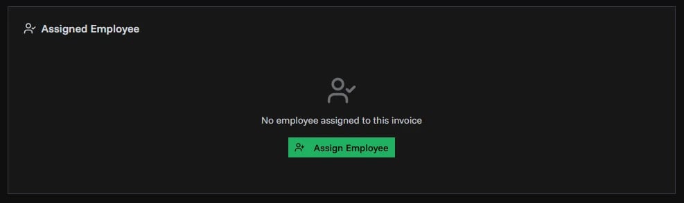 Assign Employee section on invoice details page