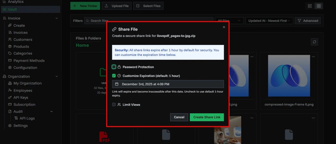 Products page overview