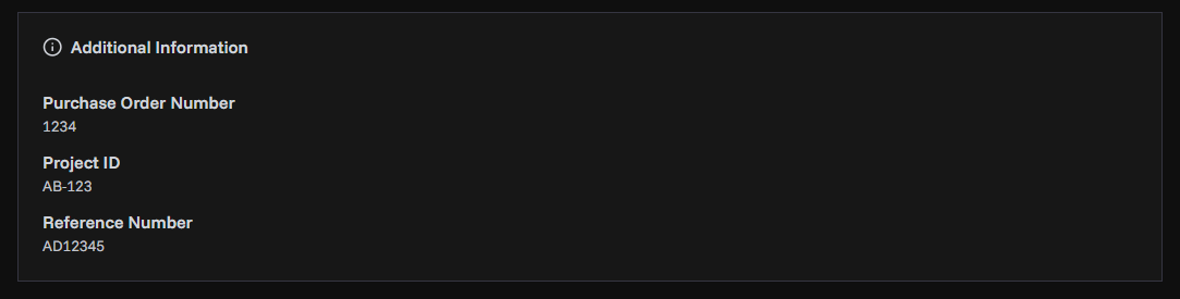 Invoice Details Customer Information