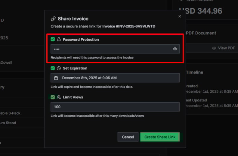 Invoice Details Page Overview