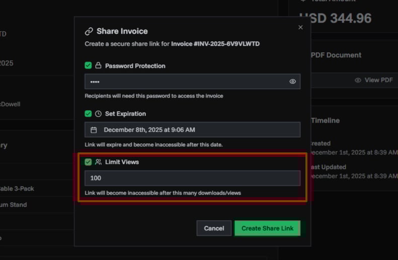 Invoice Details Page Overview