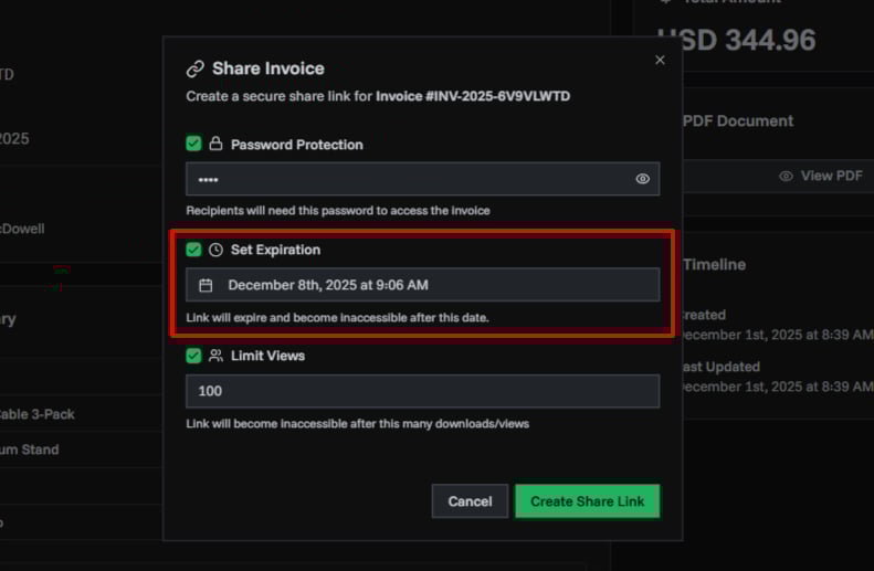 Invoice Details Page Overview