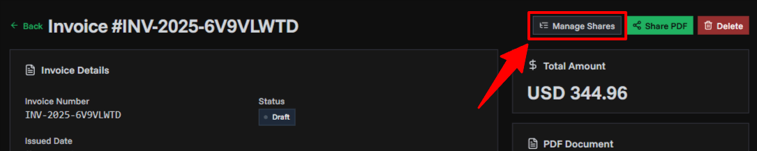 Invoice Details Page Overview
