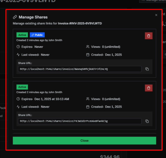Invoice Details Page Overview