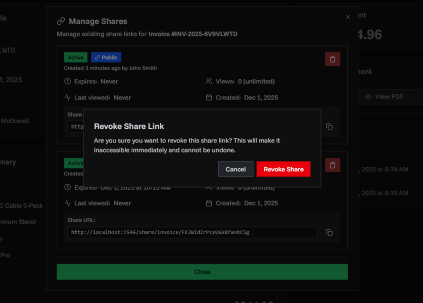 Invoice Details Page Overview