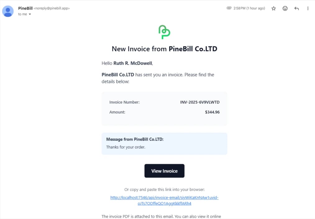 Invoice Details Page Overview