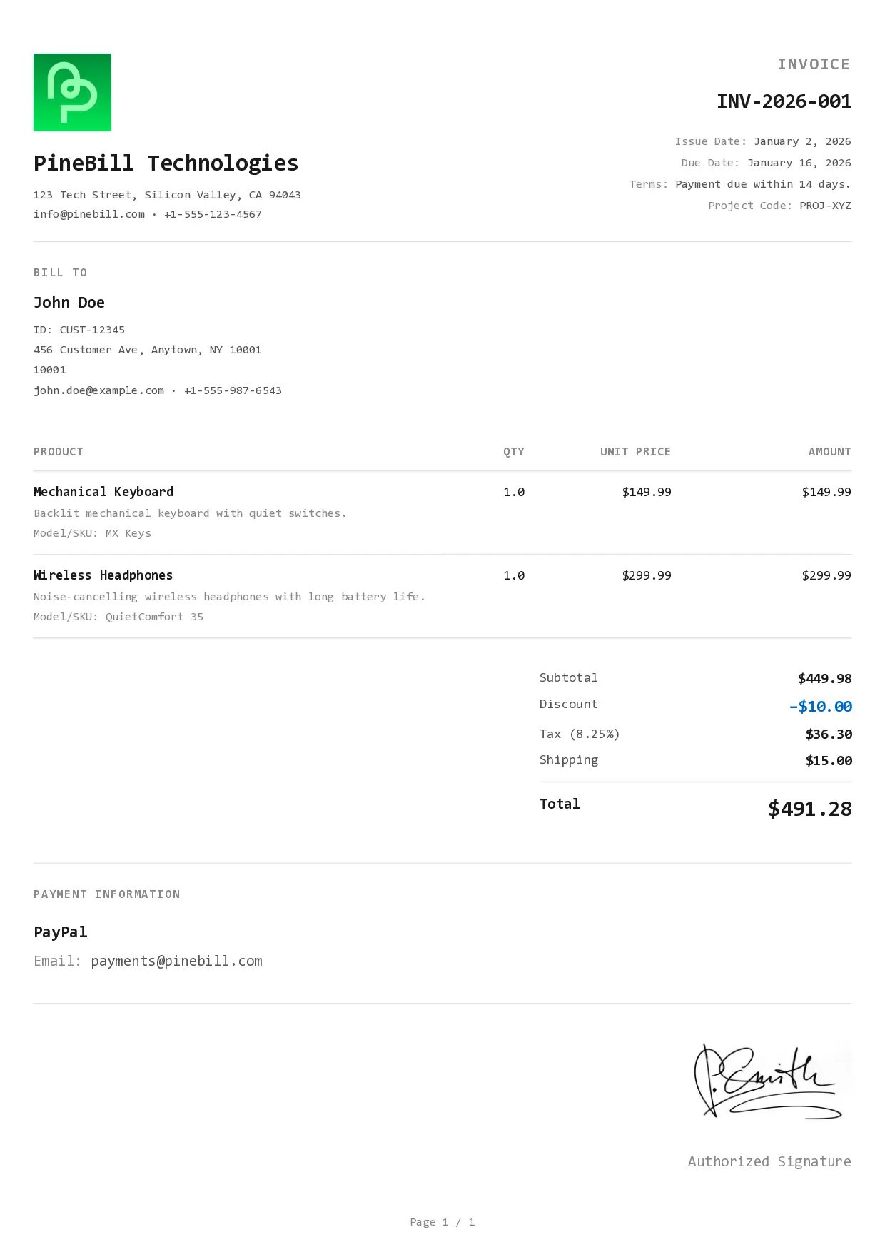 Mono Template Preview