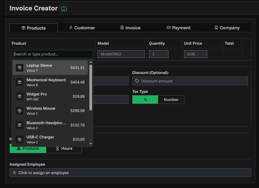 Edit button on invoice details page