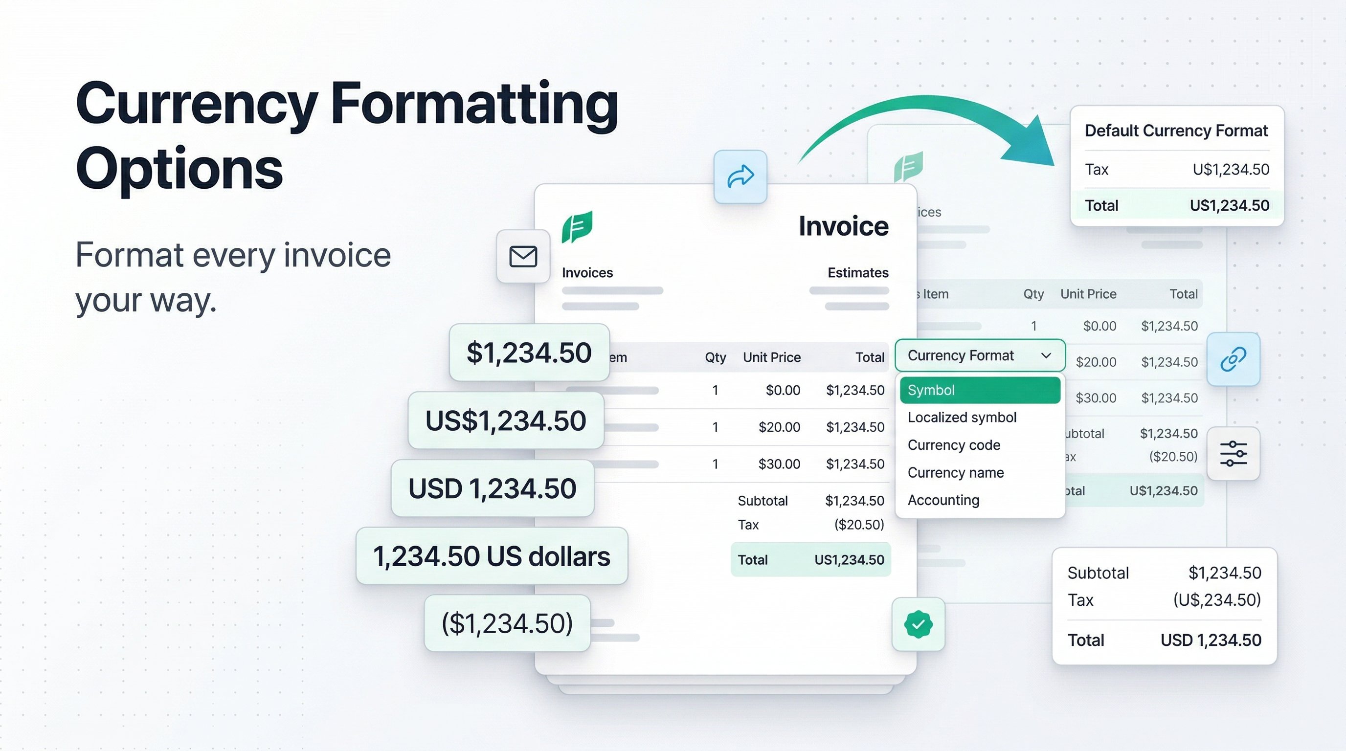 Flexible Currency Formatting for Invoices & Estimates