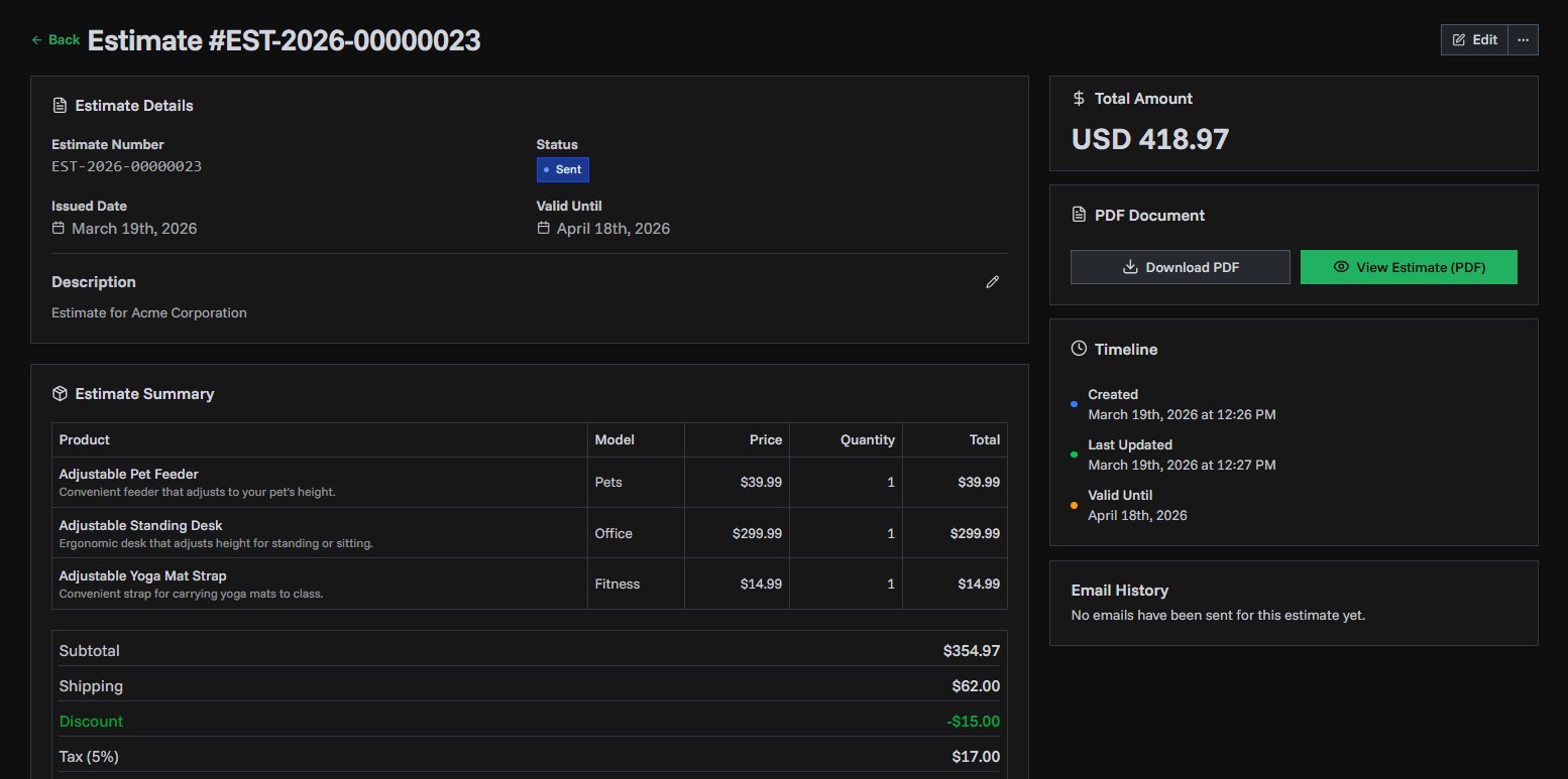 Estimate Details Page Overview