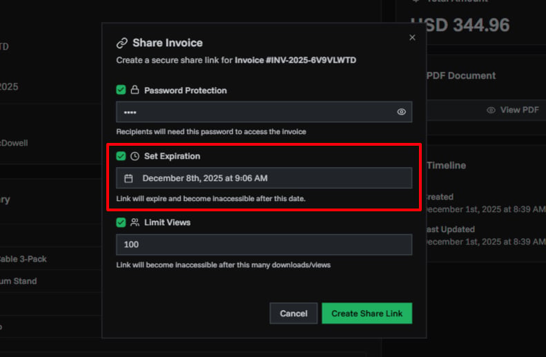 Invoice Details Page Overview