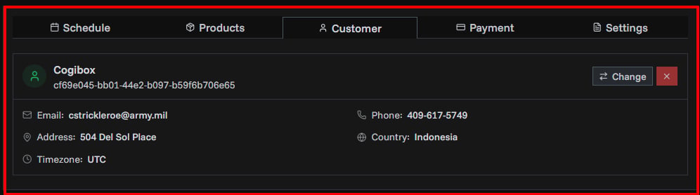 Customer Tab