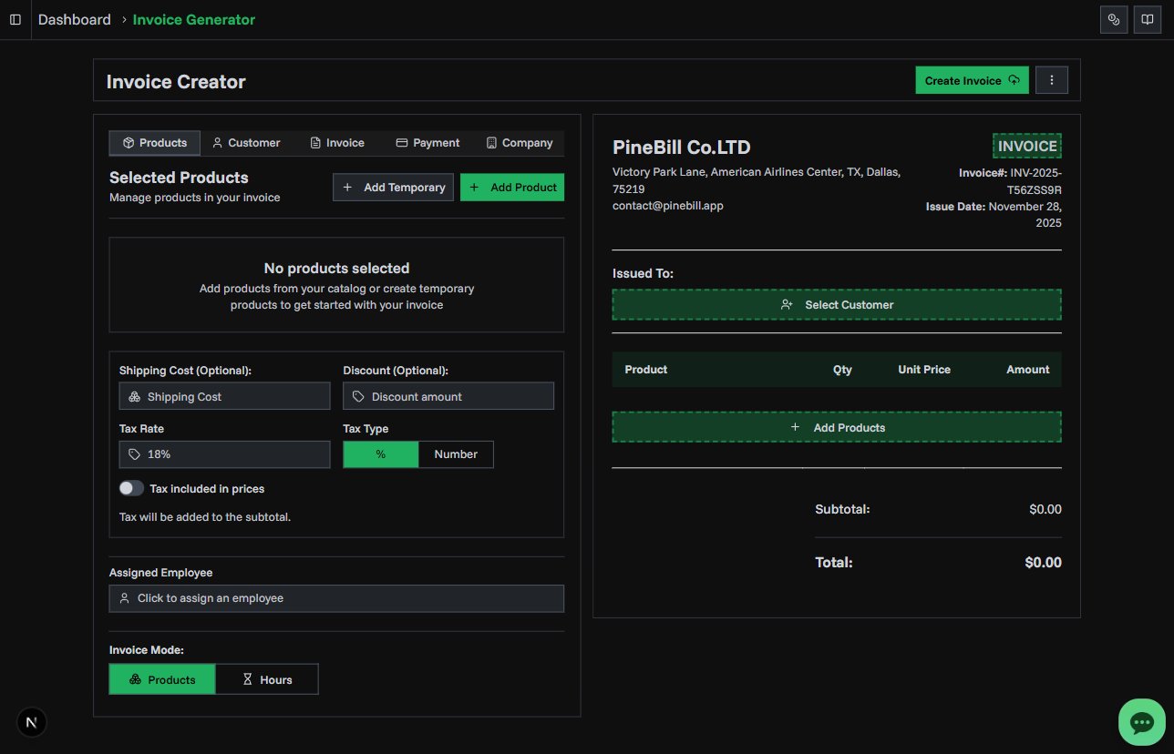 First Invoice Screenshot