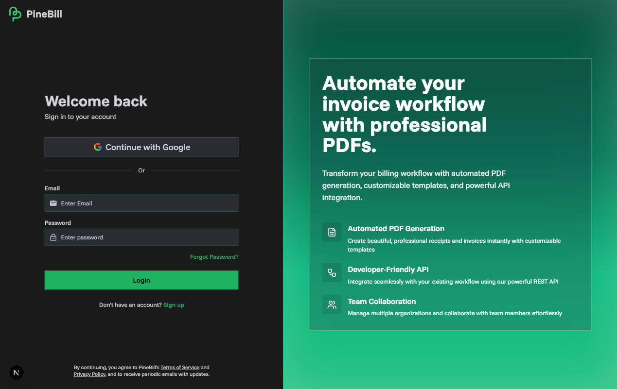 Account Creation Screenshot